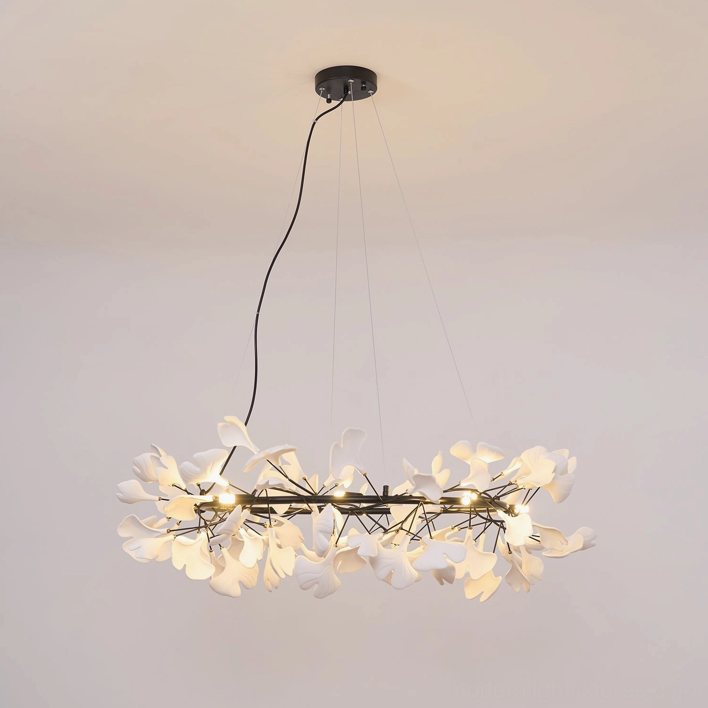 Ginkgo leaf chandelier O LED compatible dimmer switch compatible modern features