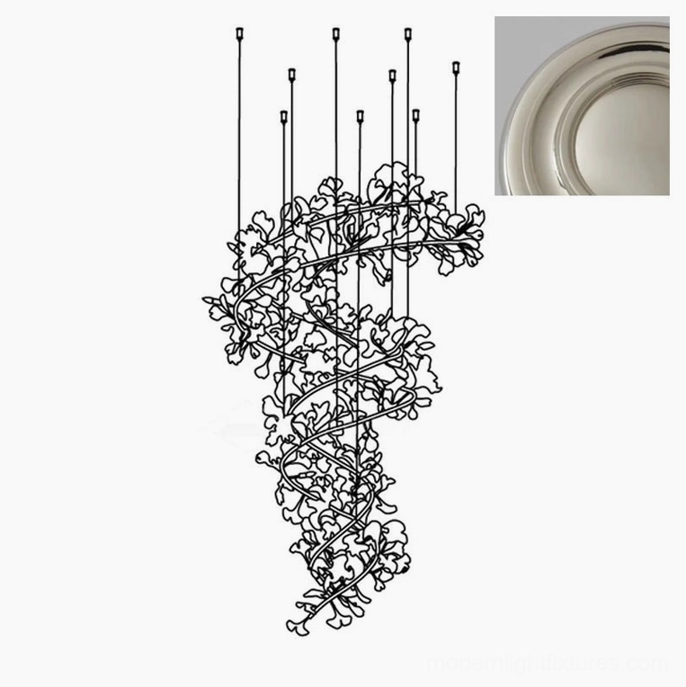 Ginkgo leaf chandelier product SKU reference image showing packaging and product identification specifications