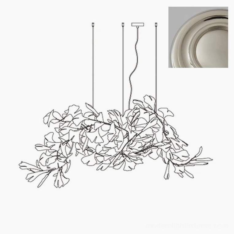 Ginkko leaf pendant chandelier SKU specification and product identification reference