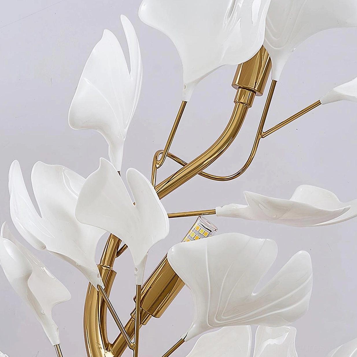 Ginkgo leaf wall sconce multiple angle showcase displaying sculptural design and light diffusion capabilities