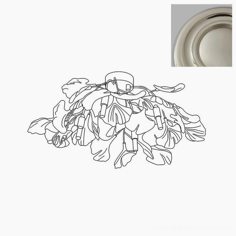 Ginkgo Valla modern ceiling light with 36cm petite size showing scale and delicate ginkgo leaf design