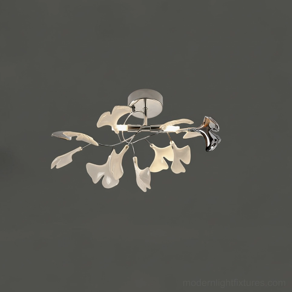 Ginkgo Valla modern ceiling light showing multiple size options from 36cm to 62cm diameter