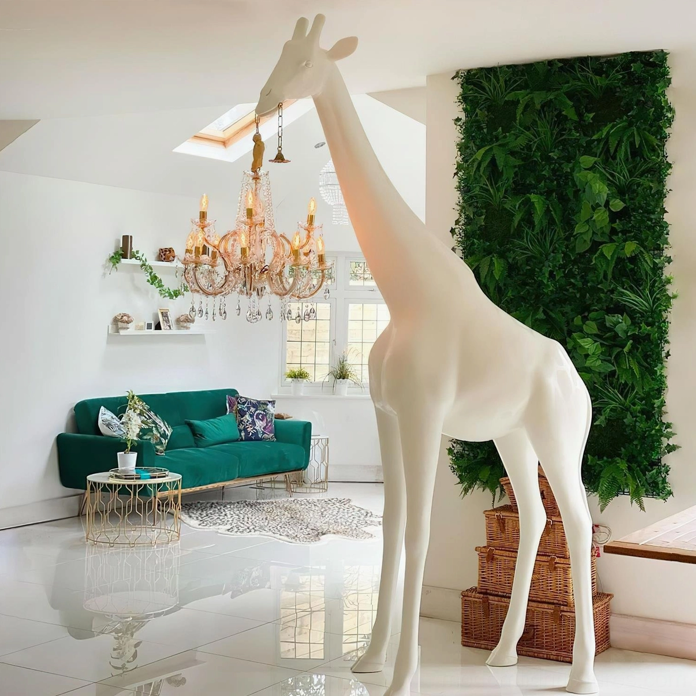 Giraffe floor lamp luxury home lighting sculpture combining artistic form with functional crystal lighting