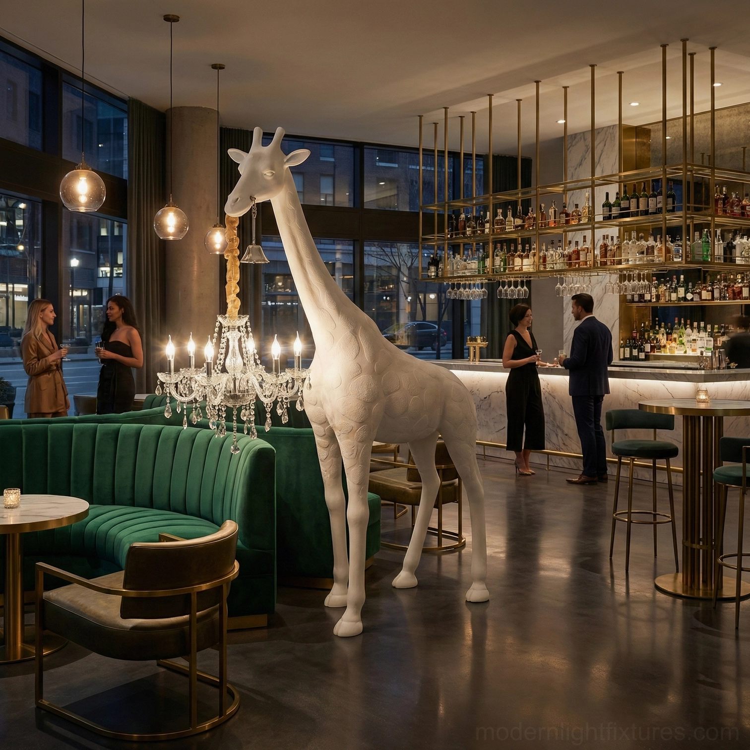 Giraffe floor lamp product photography showcasing clean minimalist presentation and sculptural form detail