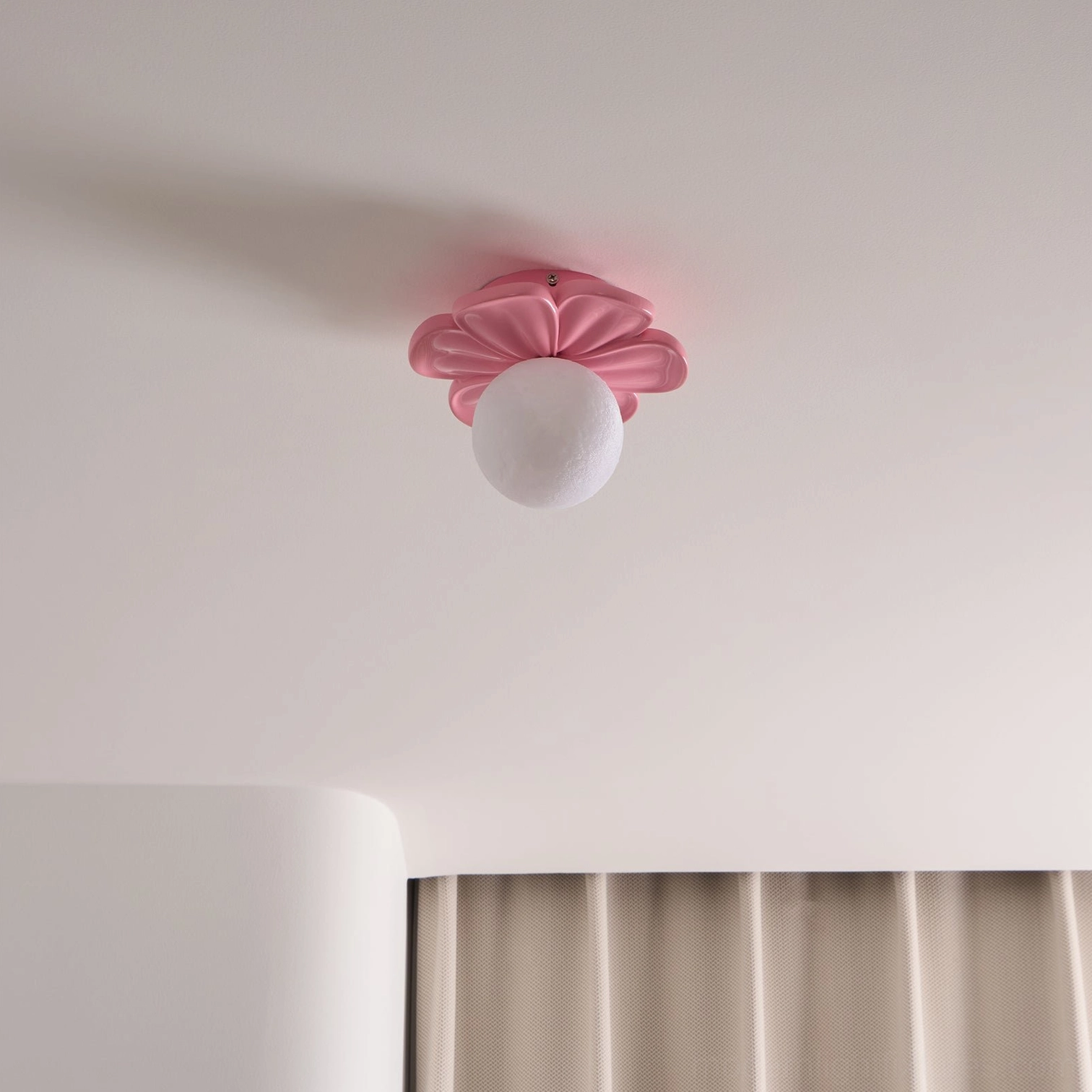 Giulia flower ceiling light with integrated LED showing energy-efficient 50000 hour lifespan