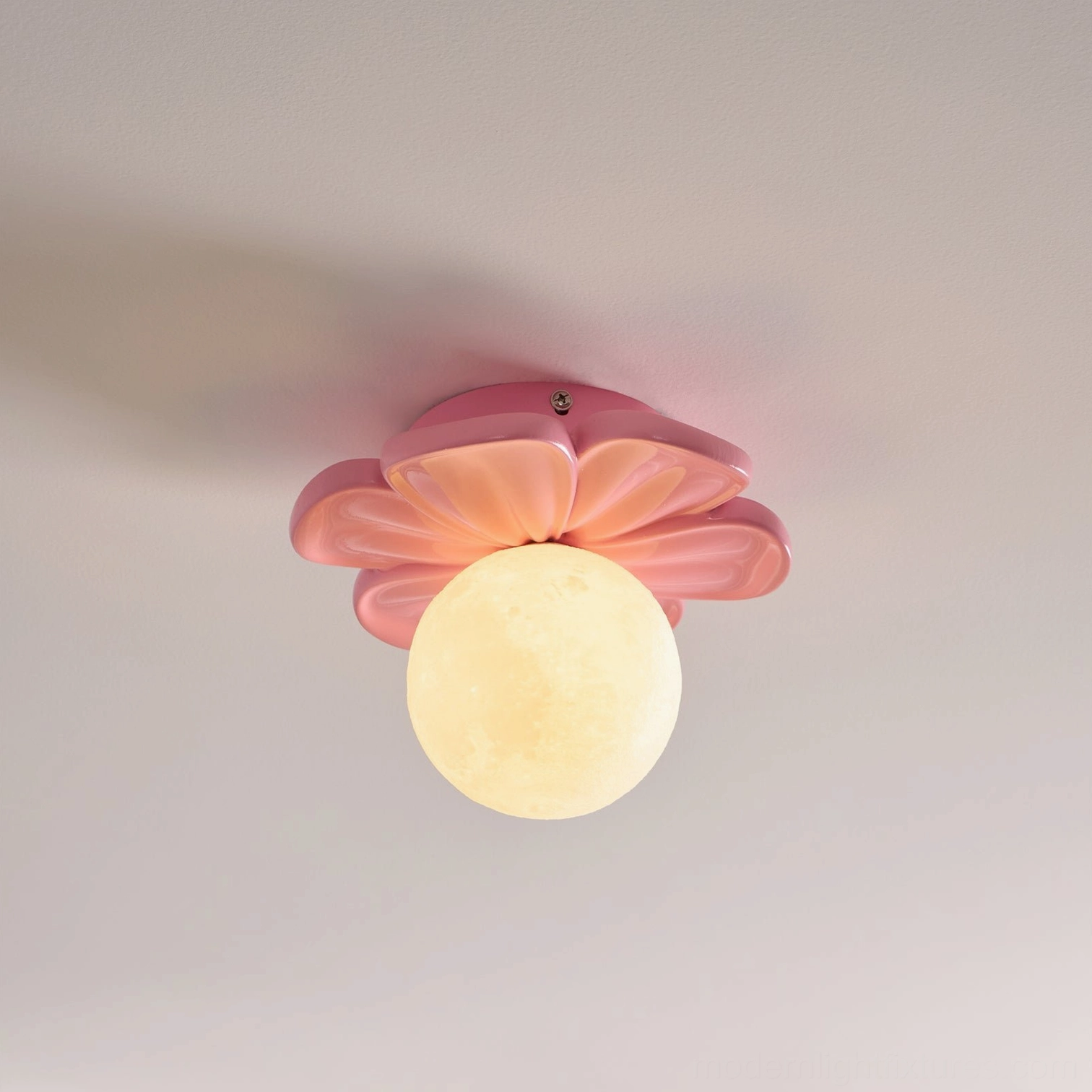 Giulia green flower ceiling light with botanical design inspiration in natural style home setting