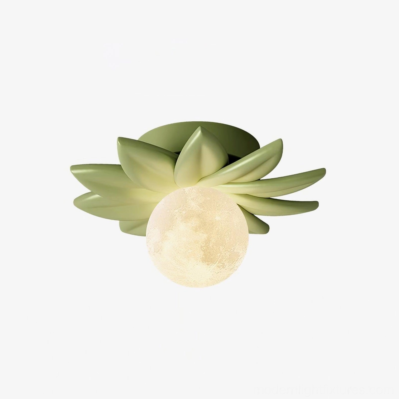 Giulia model A green flower ceiling light with three-color changing LED capability