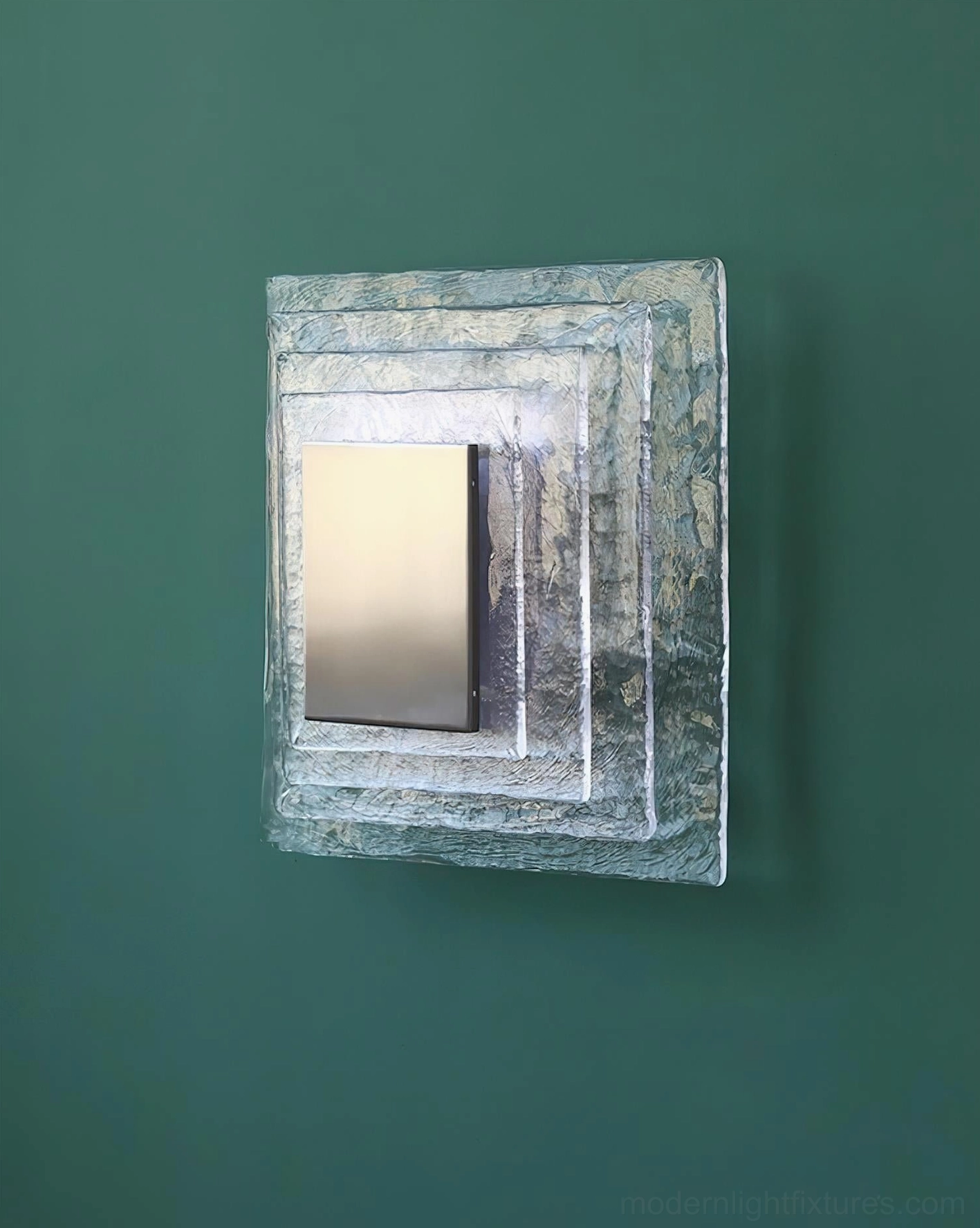 Glacira wall sconce interior design style shot, fitted on contemporary bedroom wall with warm ambient lighting