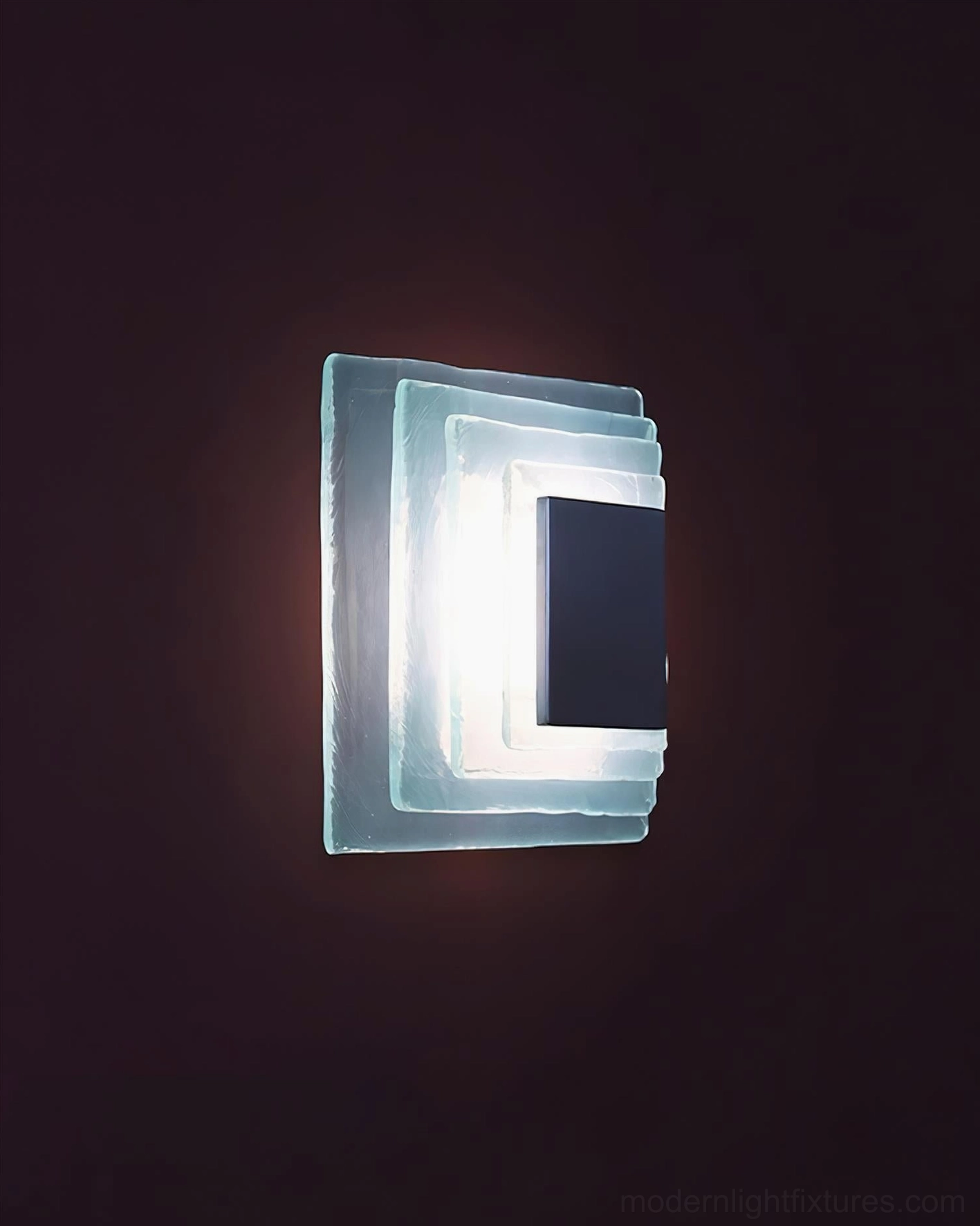 Glacira frosted glass wall sconce blue glass with white acrylic combination, cool tone modern wall lighting