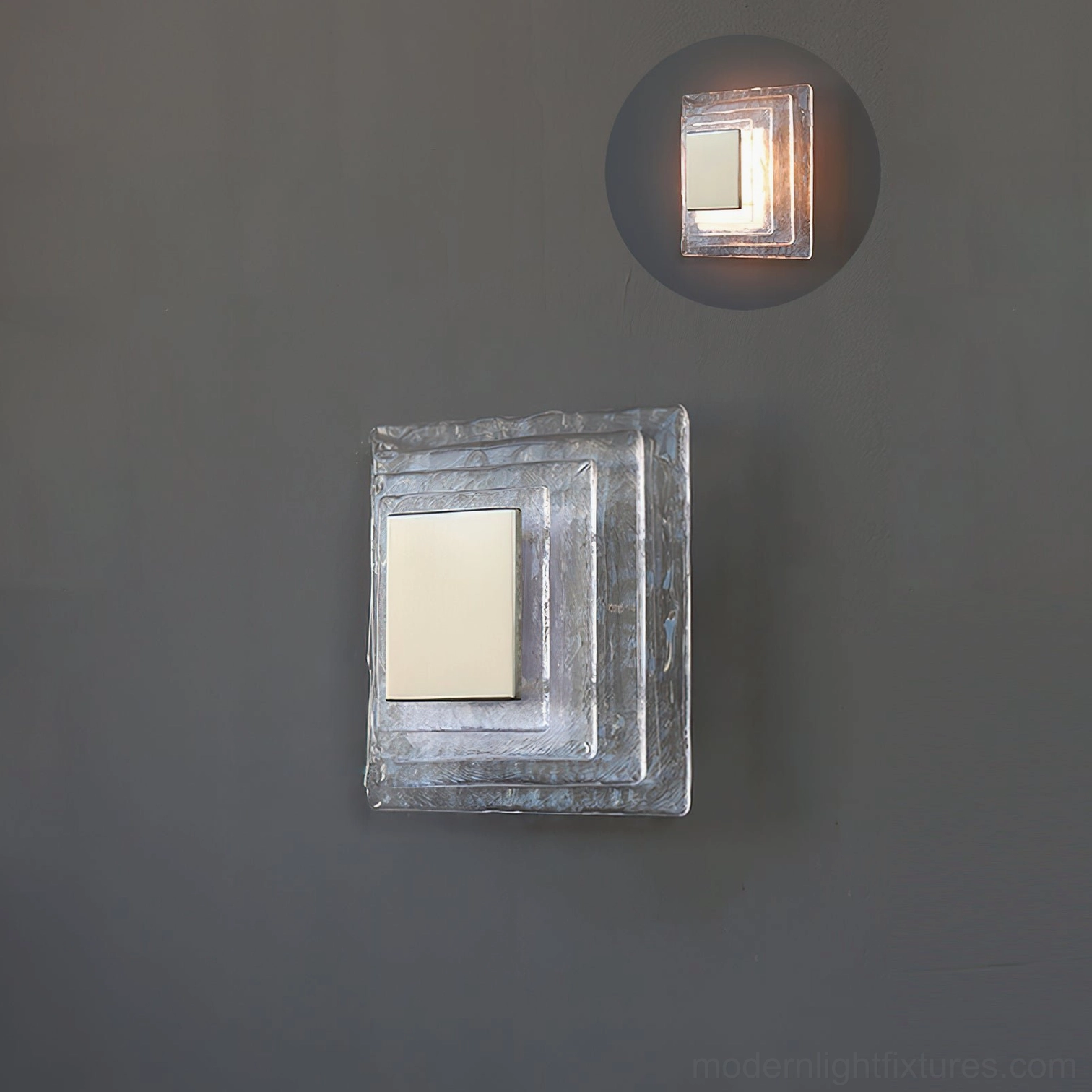 Glacira wall sconce compact size 20cm clear glass white acrylic modern minimalist lighting