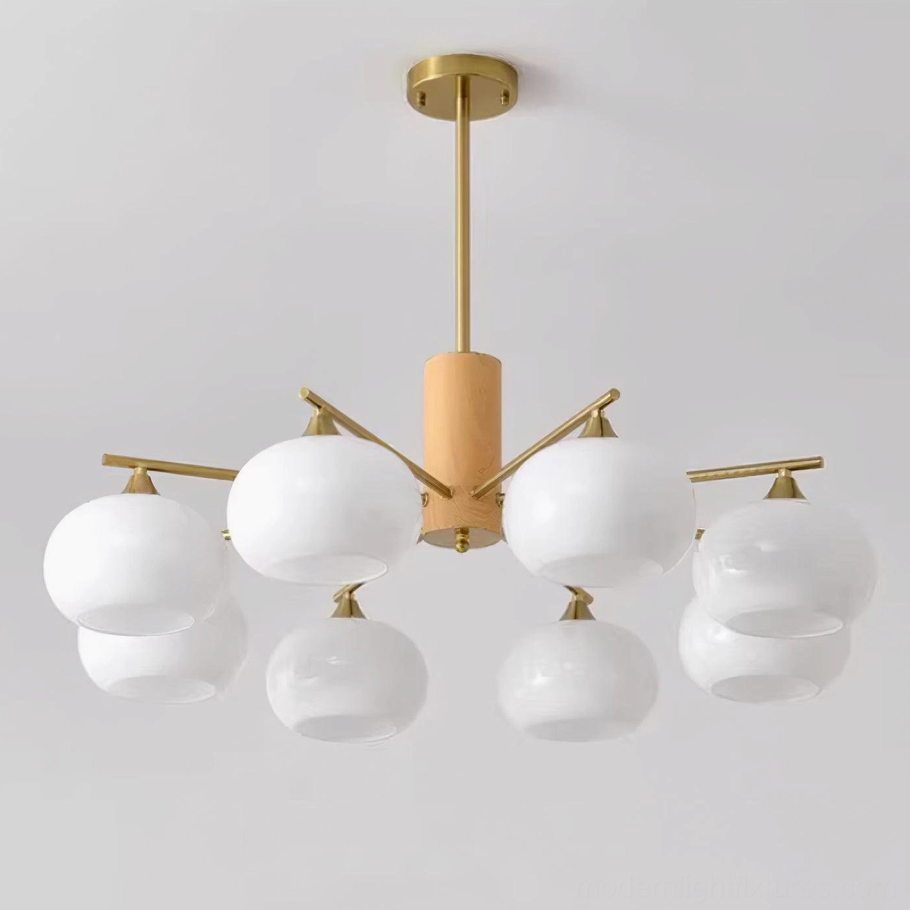 Glass pendant chandelier adjustable hanging rod installation modern ceiling mount fixture