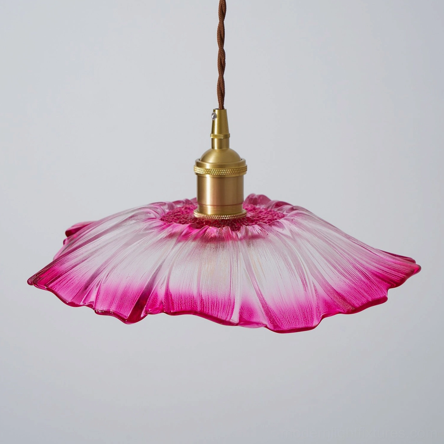 Glass flower pendant light fixture suitable for dining room or bedroom accent