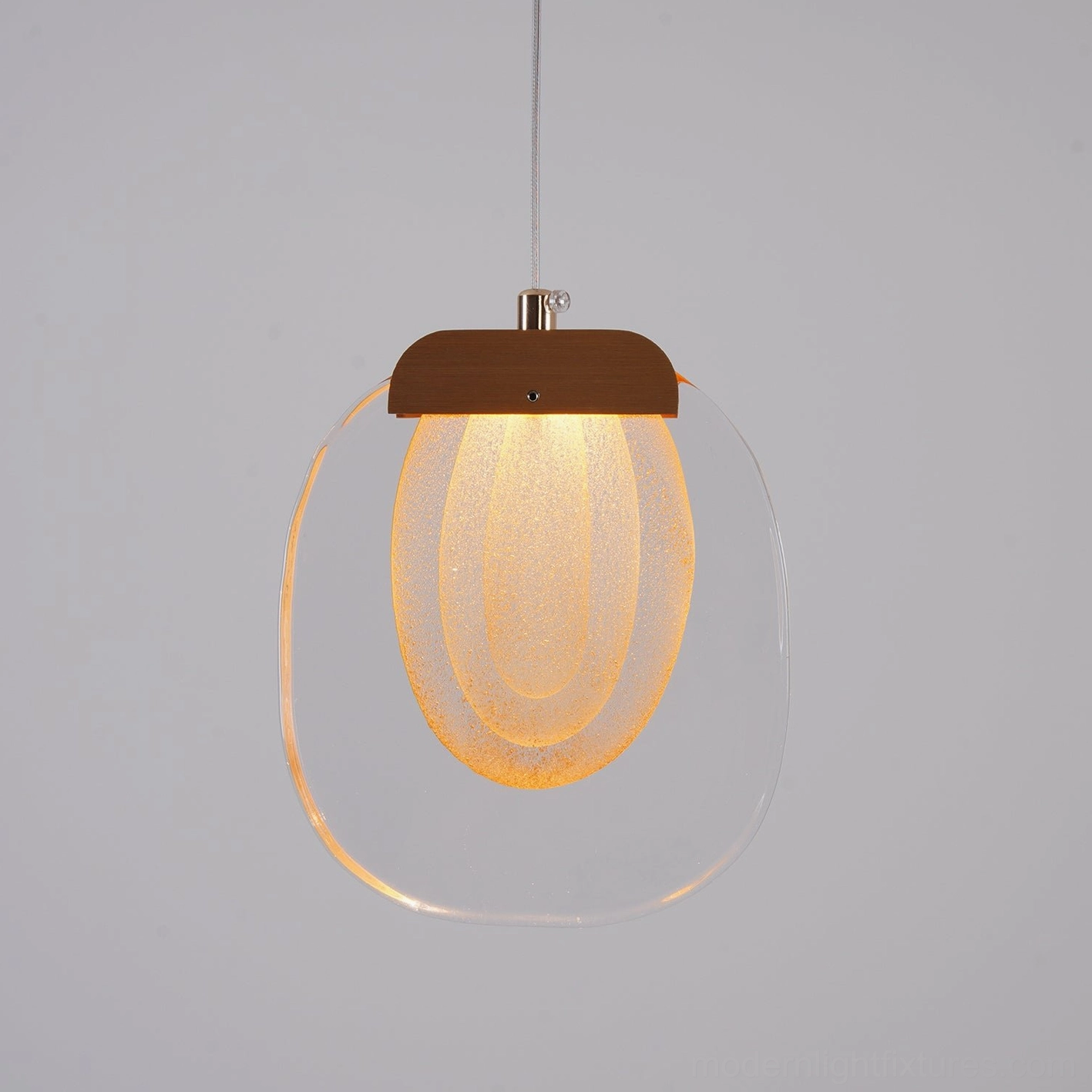 Glass ripples pendant light architectural design showing proportions and glass formation