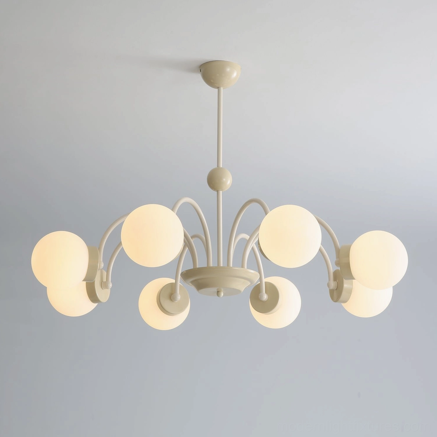 Globe chandelier lighting fixture, functional multi-sphere design with metal framework