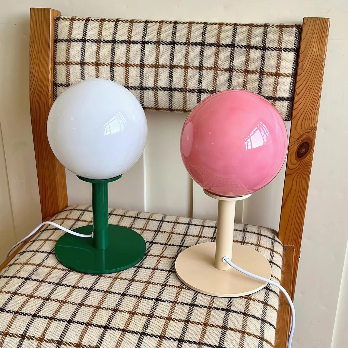 Compact globe table lamp 29cm height perfect for vanity makeup table bedroom living room accent