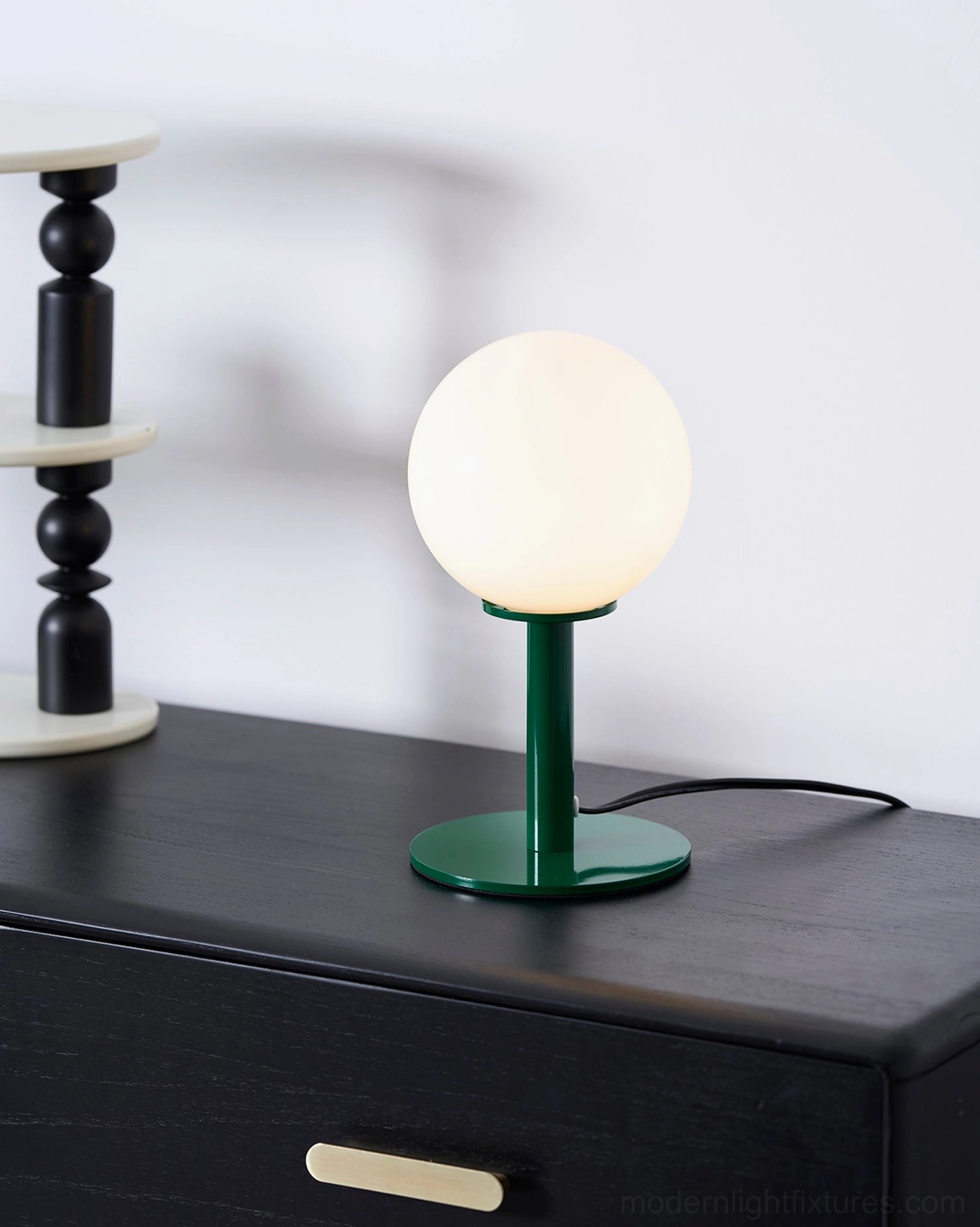 Scandinavian design globe table lamp compact size perfect for small spaces and living rooms