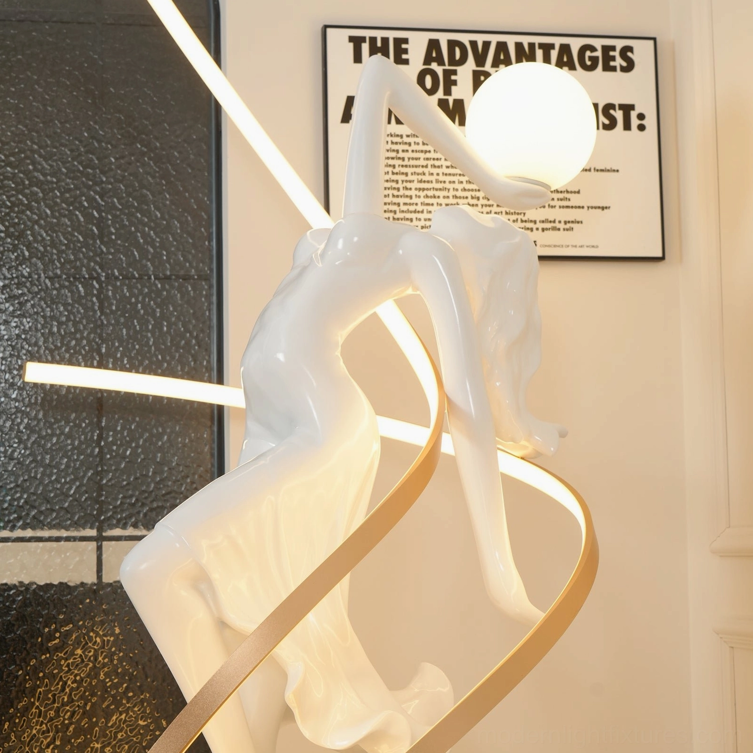 Goddess floor lamp in studio setting demonstrating product quality and manufacturing excellence