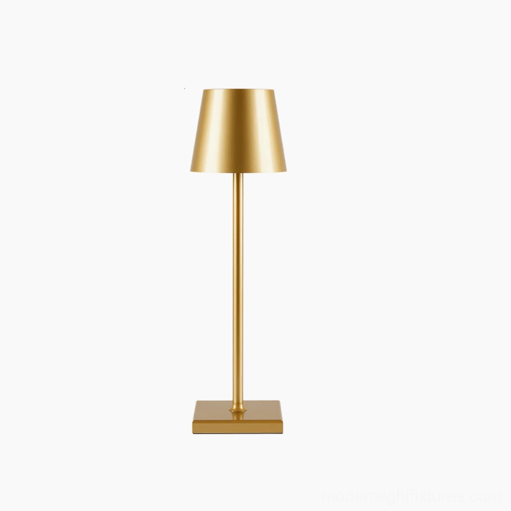 Gold metallic minimalist table lamp contemporary home lighting solution