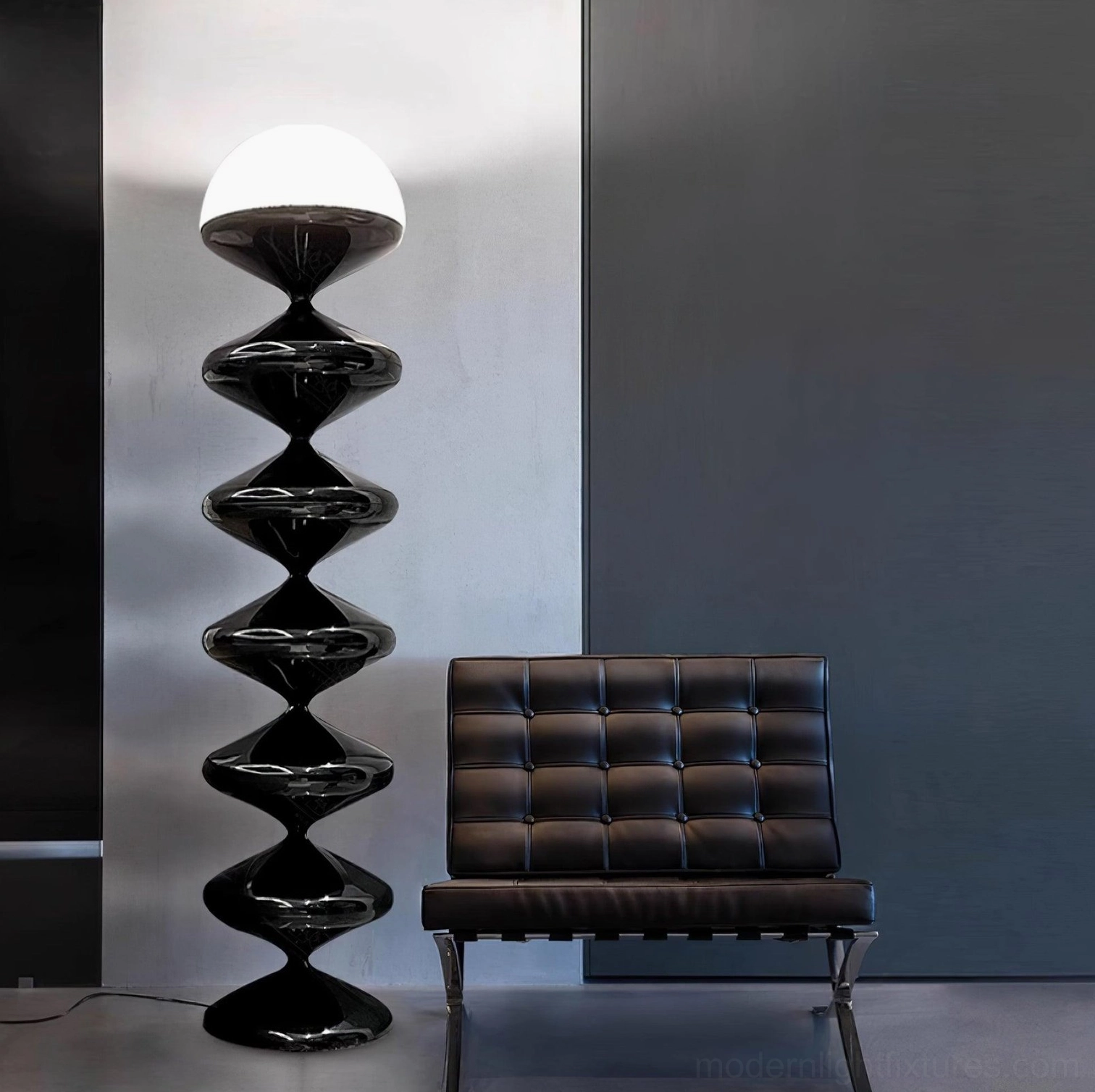 Gourd floor lamp Japandi Scandinavian design organic forms natural aesthetic harmony