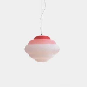 Gradient Cloud Pendant Light frosted glass modern fixture overhead view pink white ombre