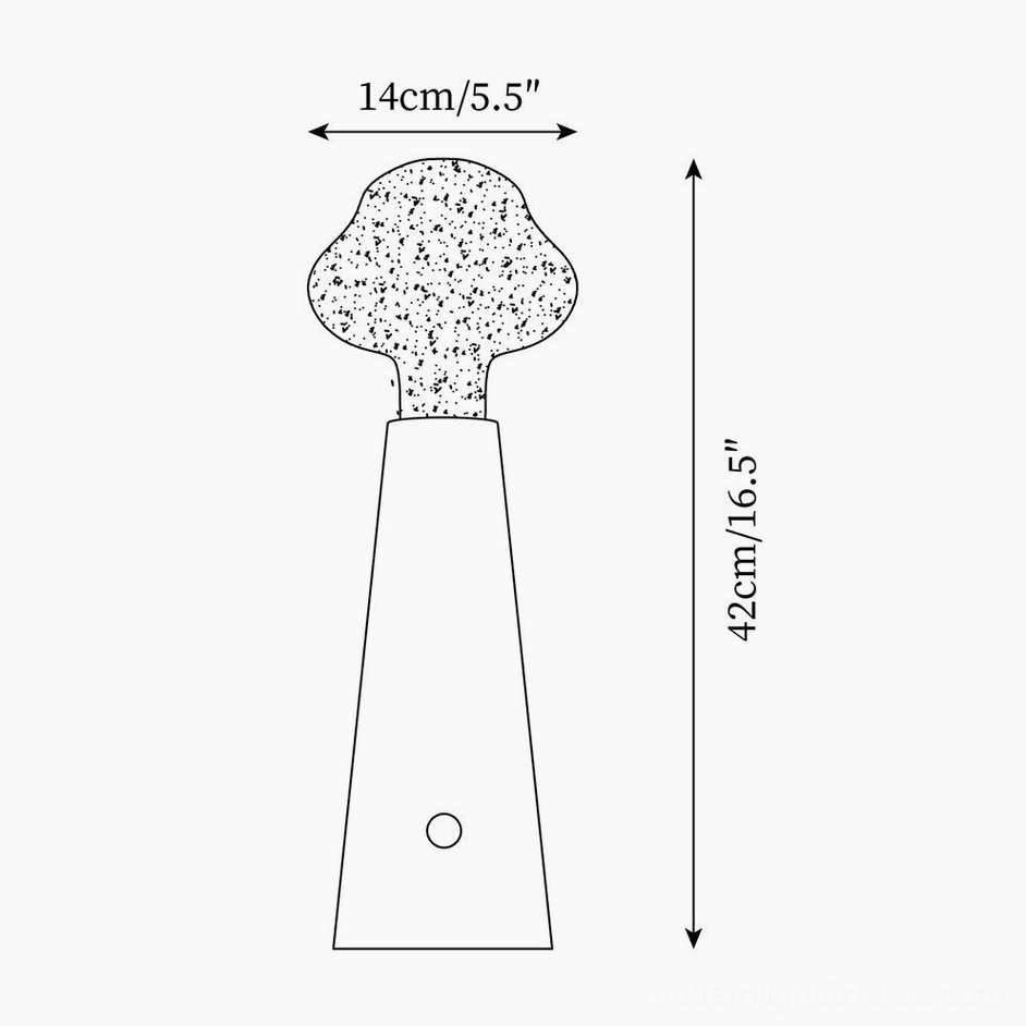 Granada table lamp technical dimensions drawing 14cm base 42cm height