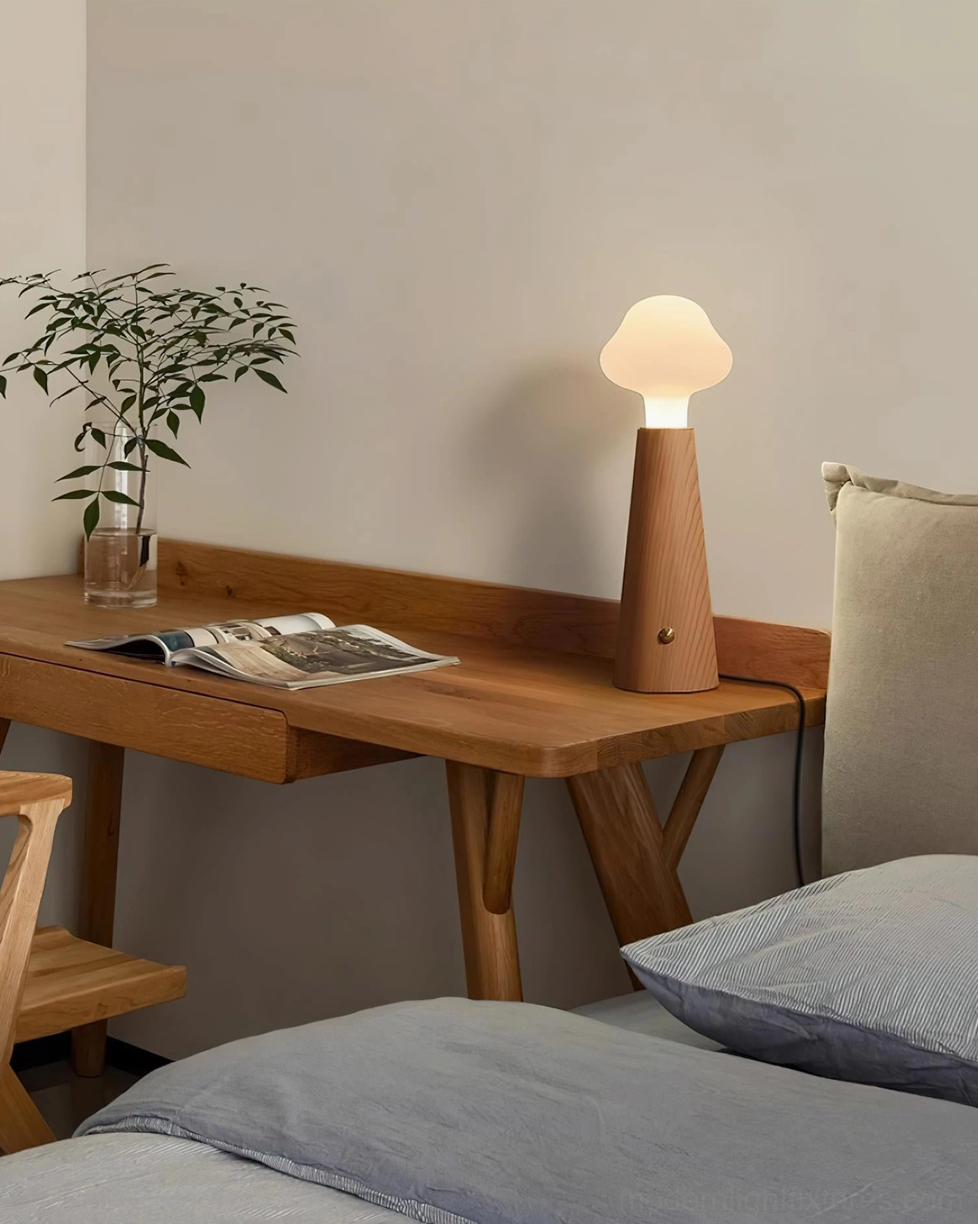 Granada lamp black walnut natural wood color finish options