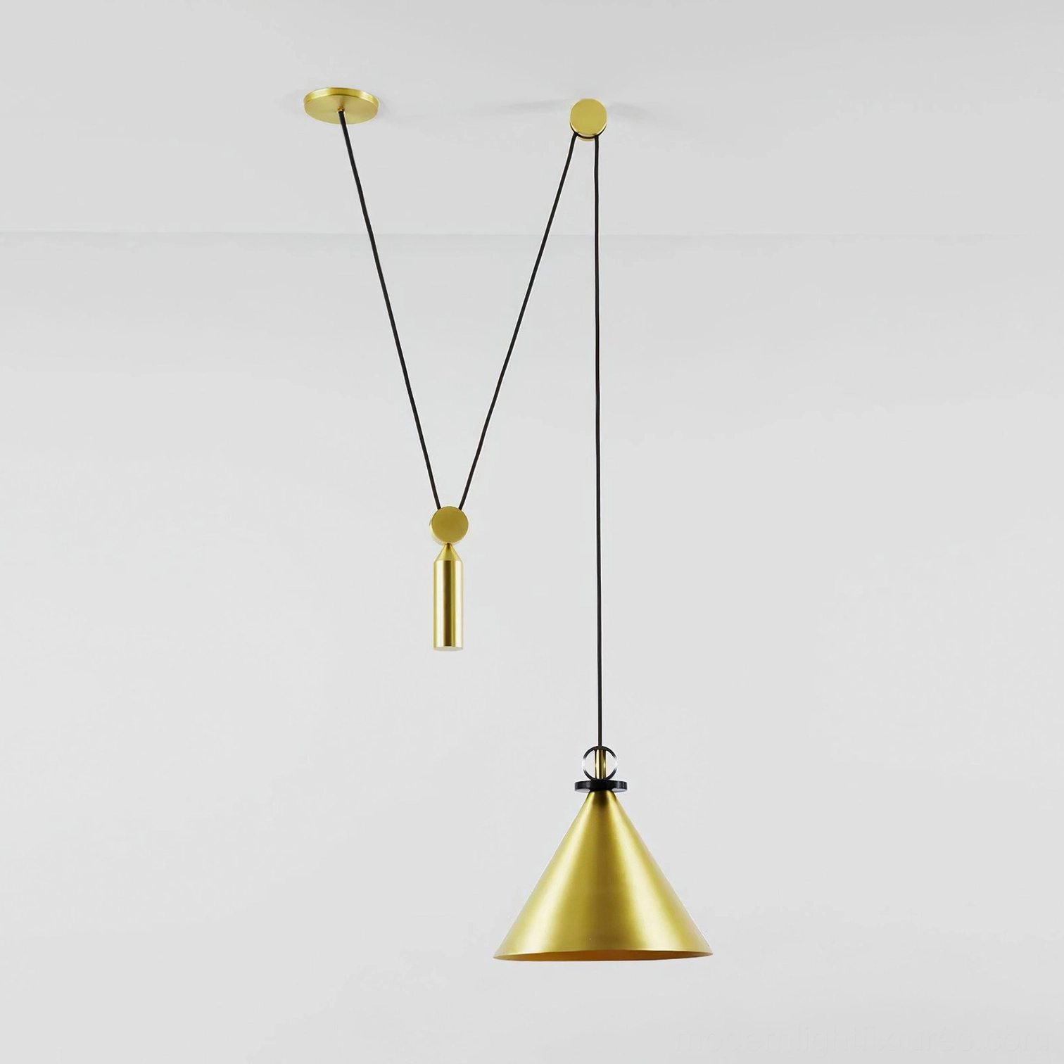 Grand architectural geometric pendant chandelier installation model G 43.3 inches diameter by 59 inches tall
