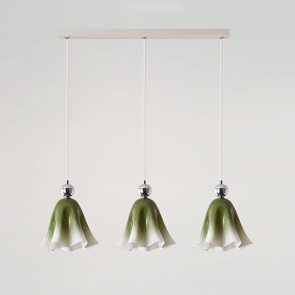 Green Vellia 3-head triple pendant light set contemporary multi-pendant lighting solution