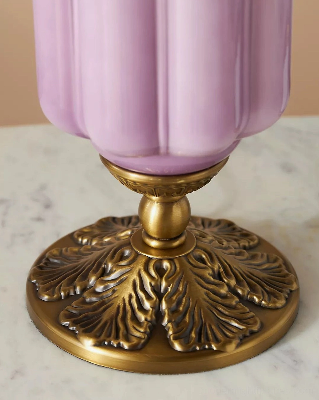 Green fluted glass Eloise table lamp with bronze base showing traditional decorative craftsmanship