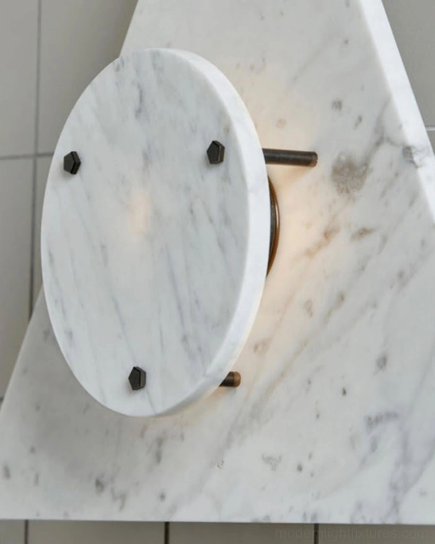 Green marble geometric wall lamp with modern integrated LED technology