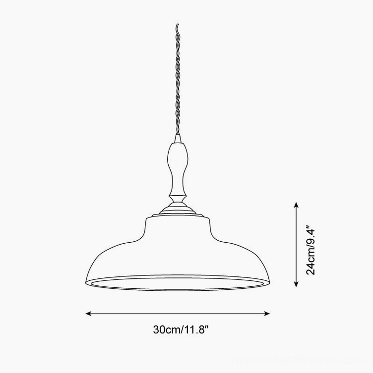 Green ribbed glass pendant lamp technical specifications Model B 30cm diameter 24cm height