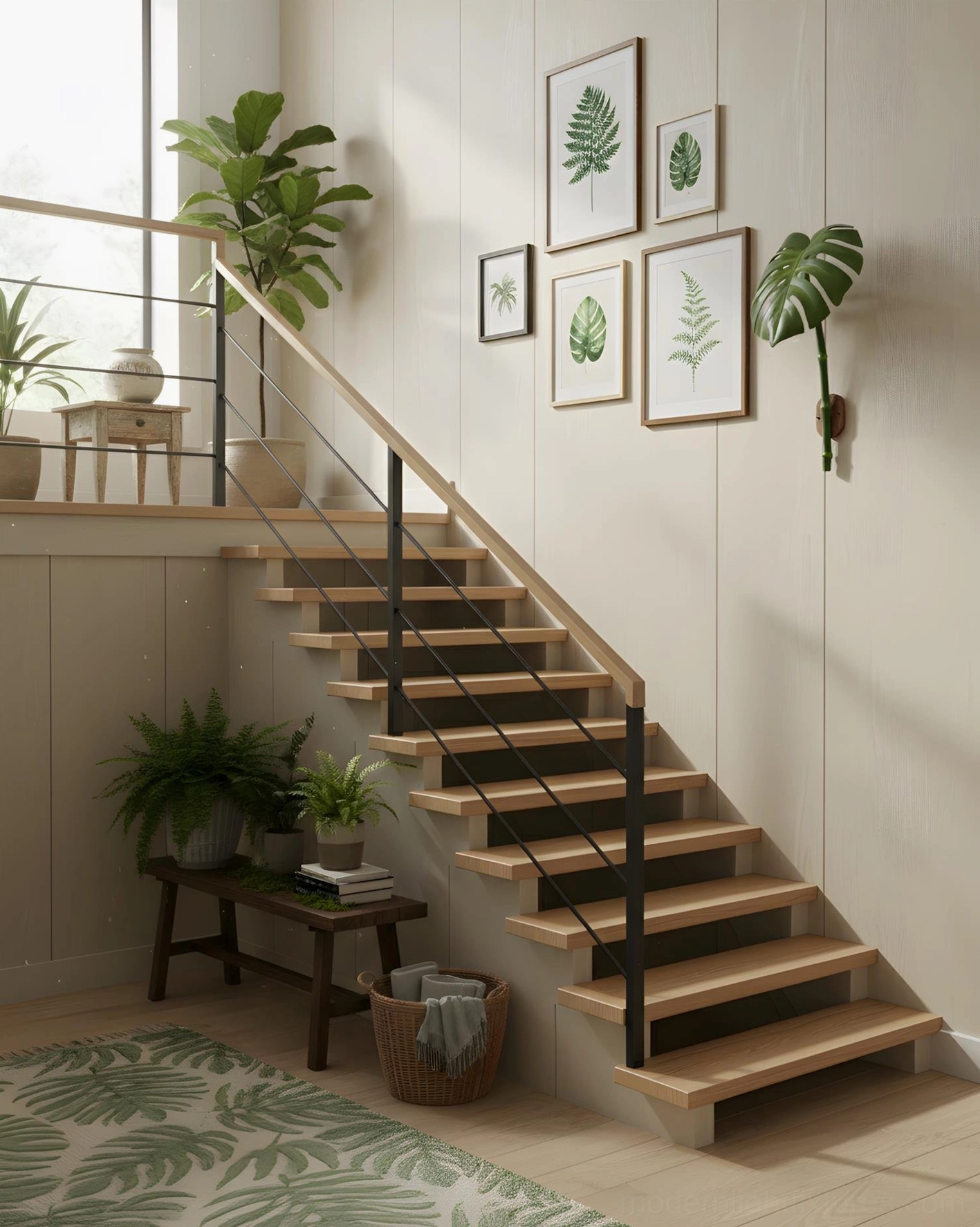 Dual-tone green and white botanical wall sconce showing color combination option