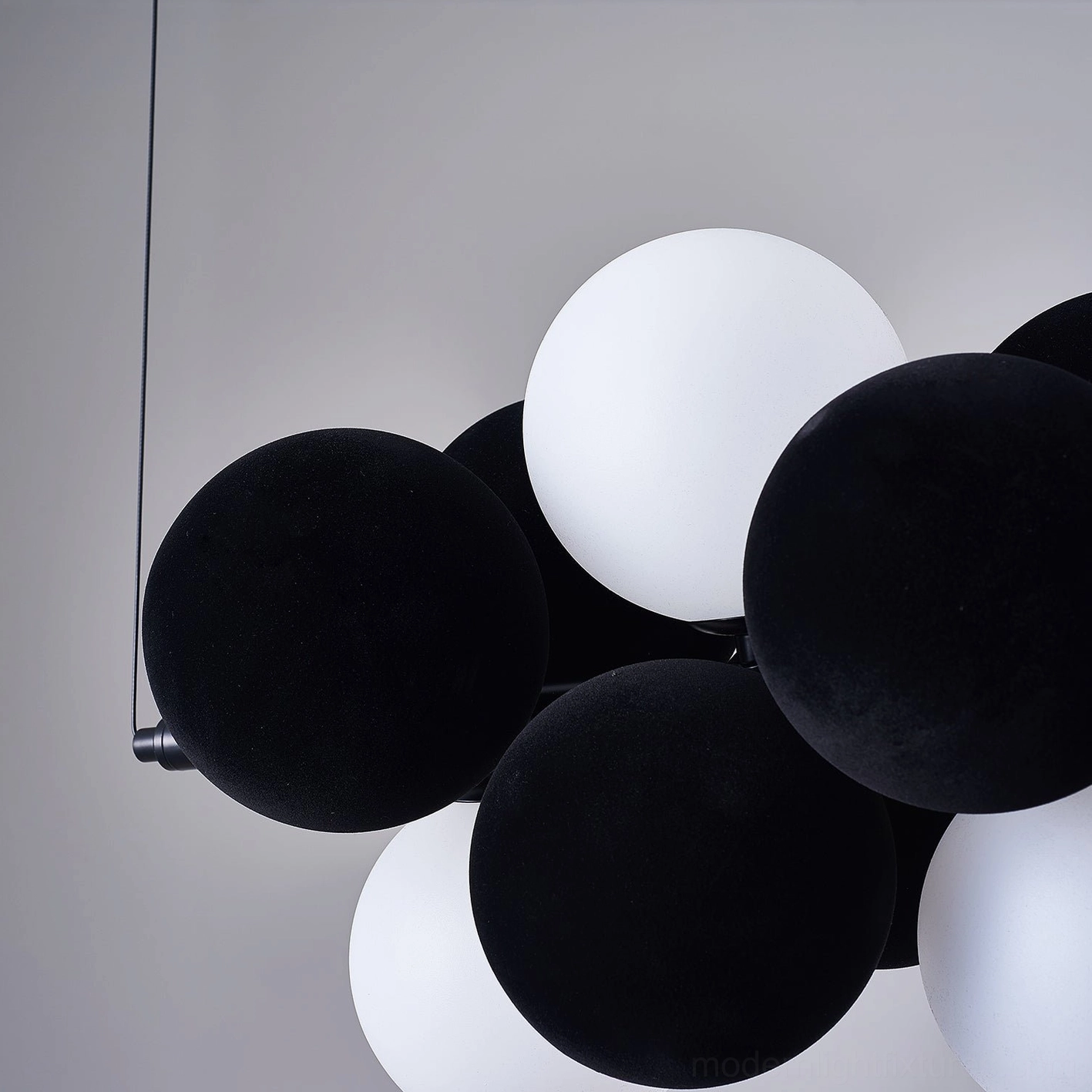 Grey bubble pendant light mid-century modern contemporary interior design fixture