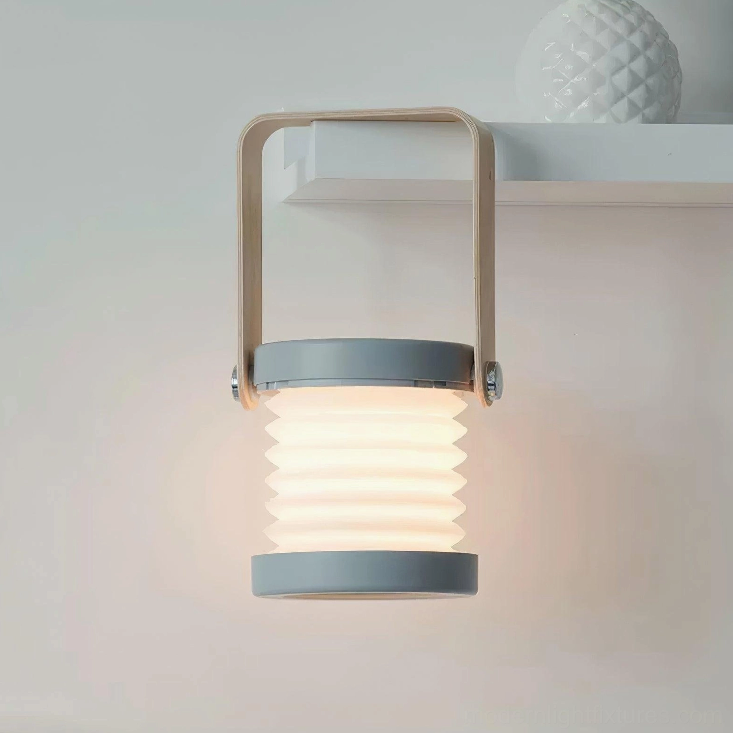 Grey Terna Portable Table Lamp - Industrial modern design with metal accents and rotatable lamp head