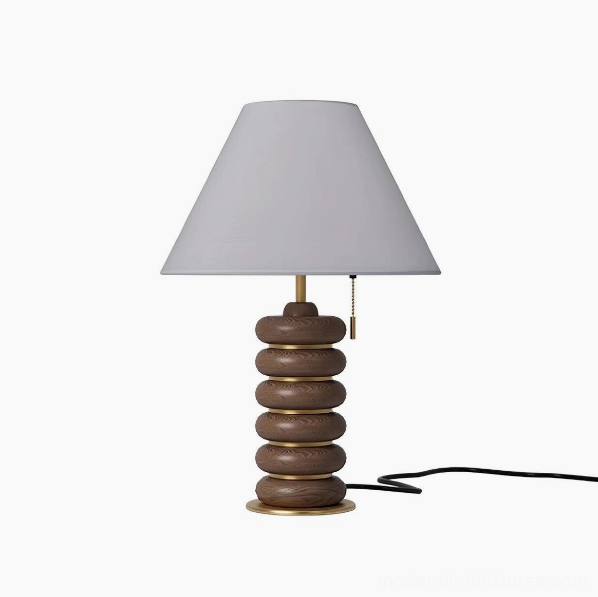 Greyson table lamp mid-century modern design wood grain texture natural material showcase