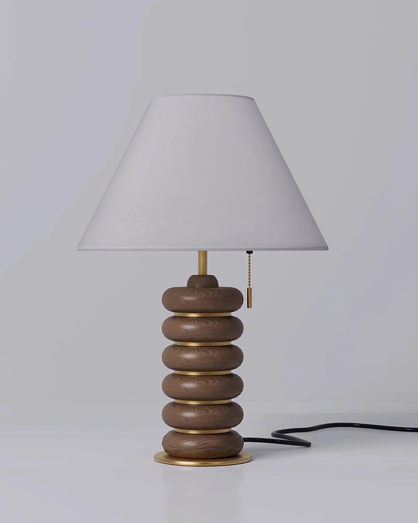 Stacked wood table lamp sculptural silhouette contemporary home decor accent lighting