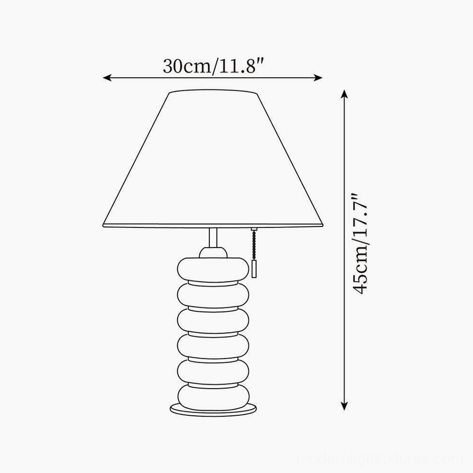 Greyson table lamp technical line drawing orthographic dimensions 30cm width 45cm height