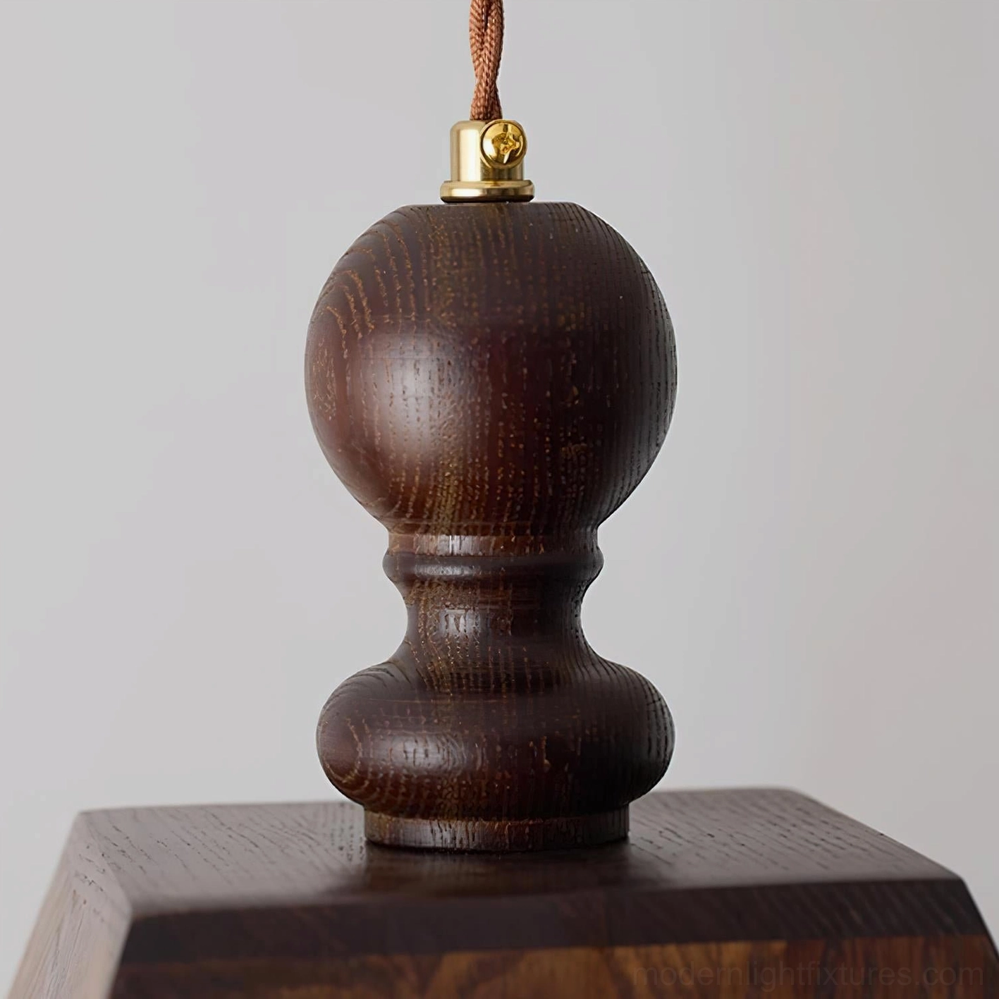 Grove pendant lamp natural rattan weave walnut wood eco-friendly materials