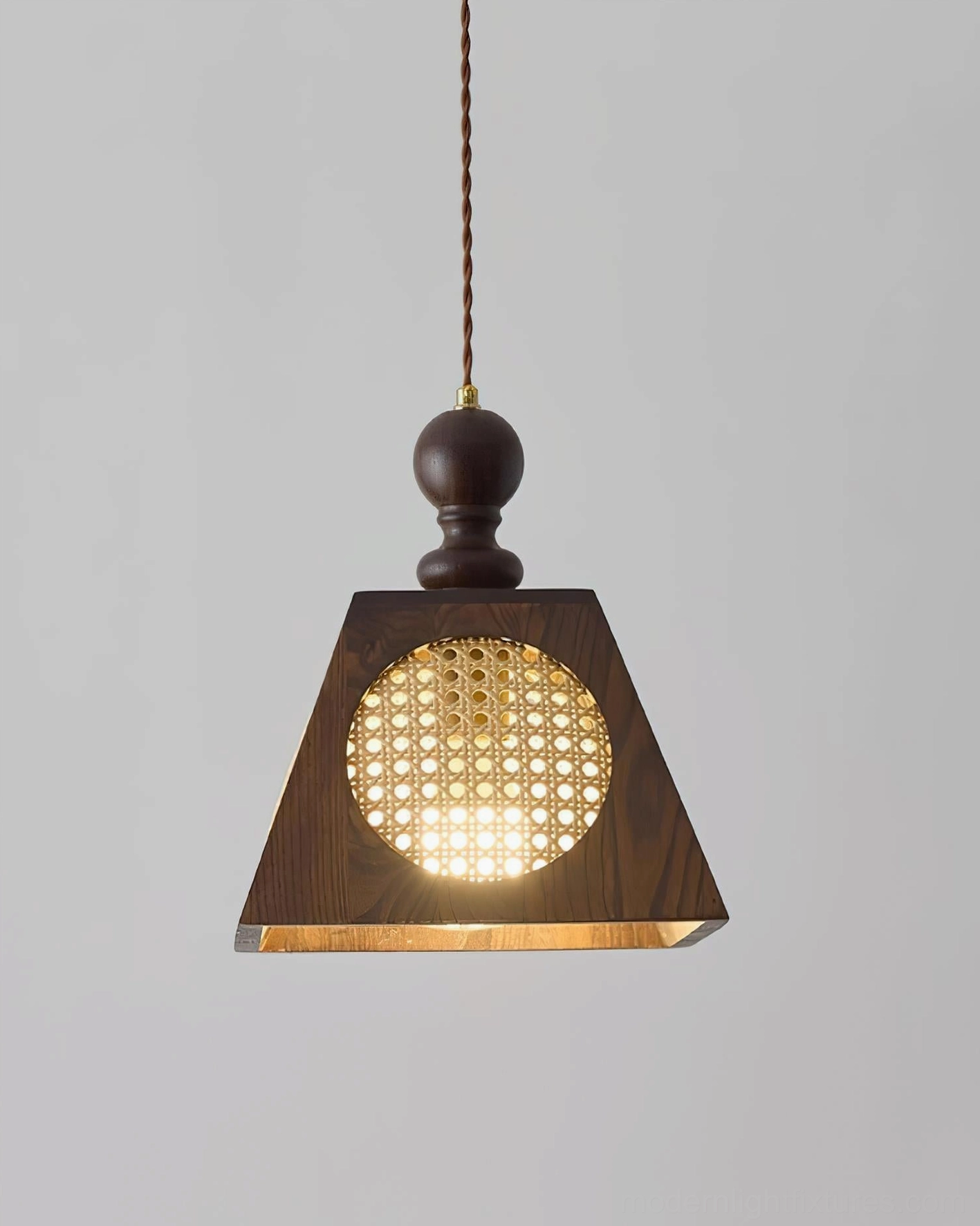 Grove rattan pendant lamp natural materials craftsmanship close-up
