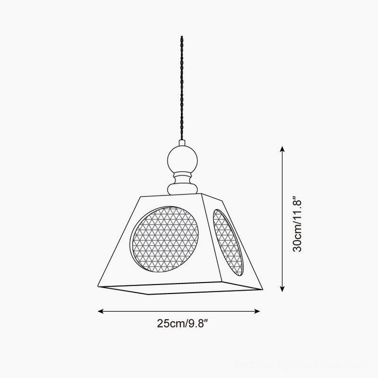 Grove pendant light technical specifications diagram dimensions 25cm x 30cm