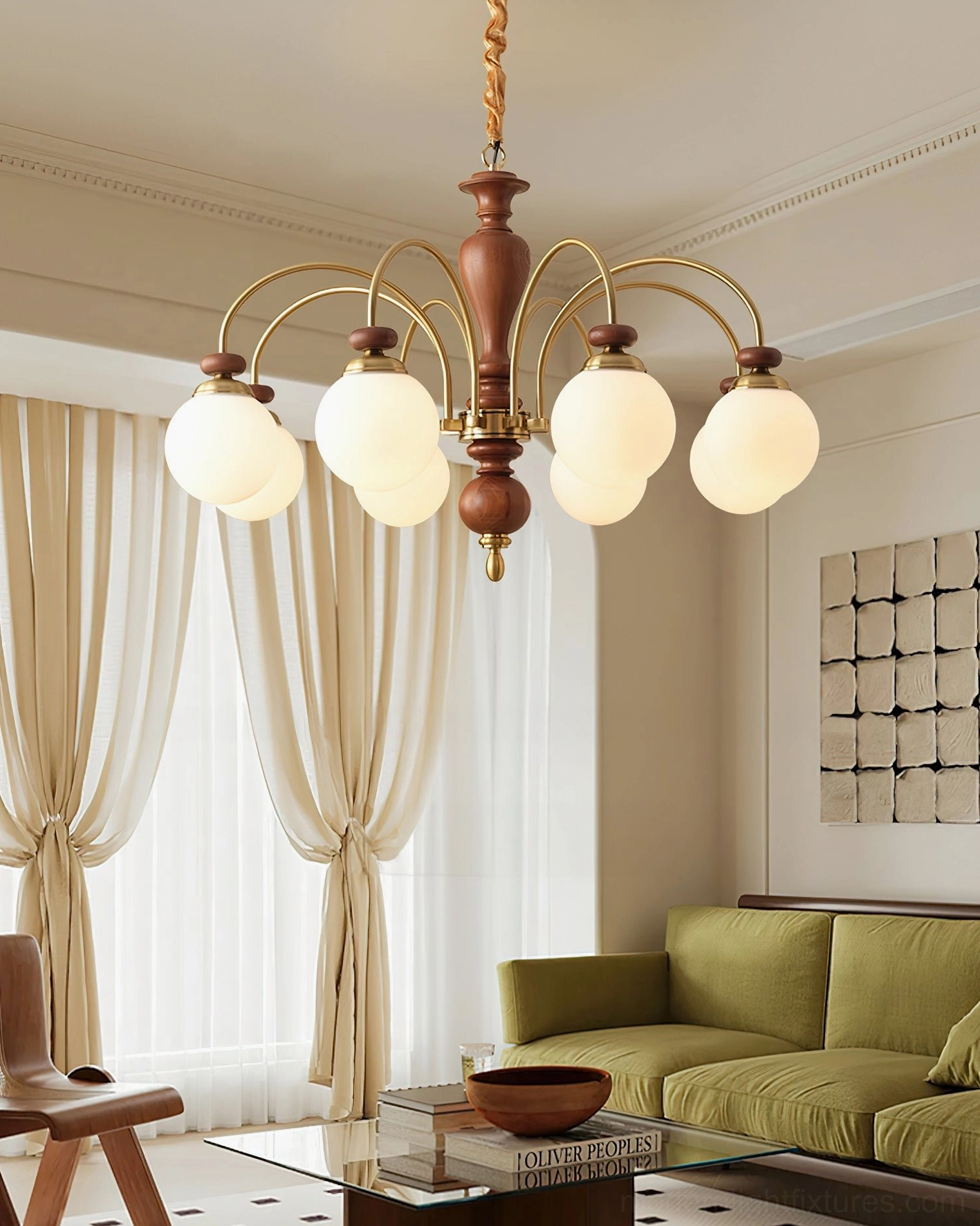 Guillerme wooden chandelier contemporary interior design modern home decor styling