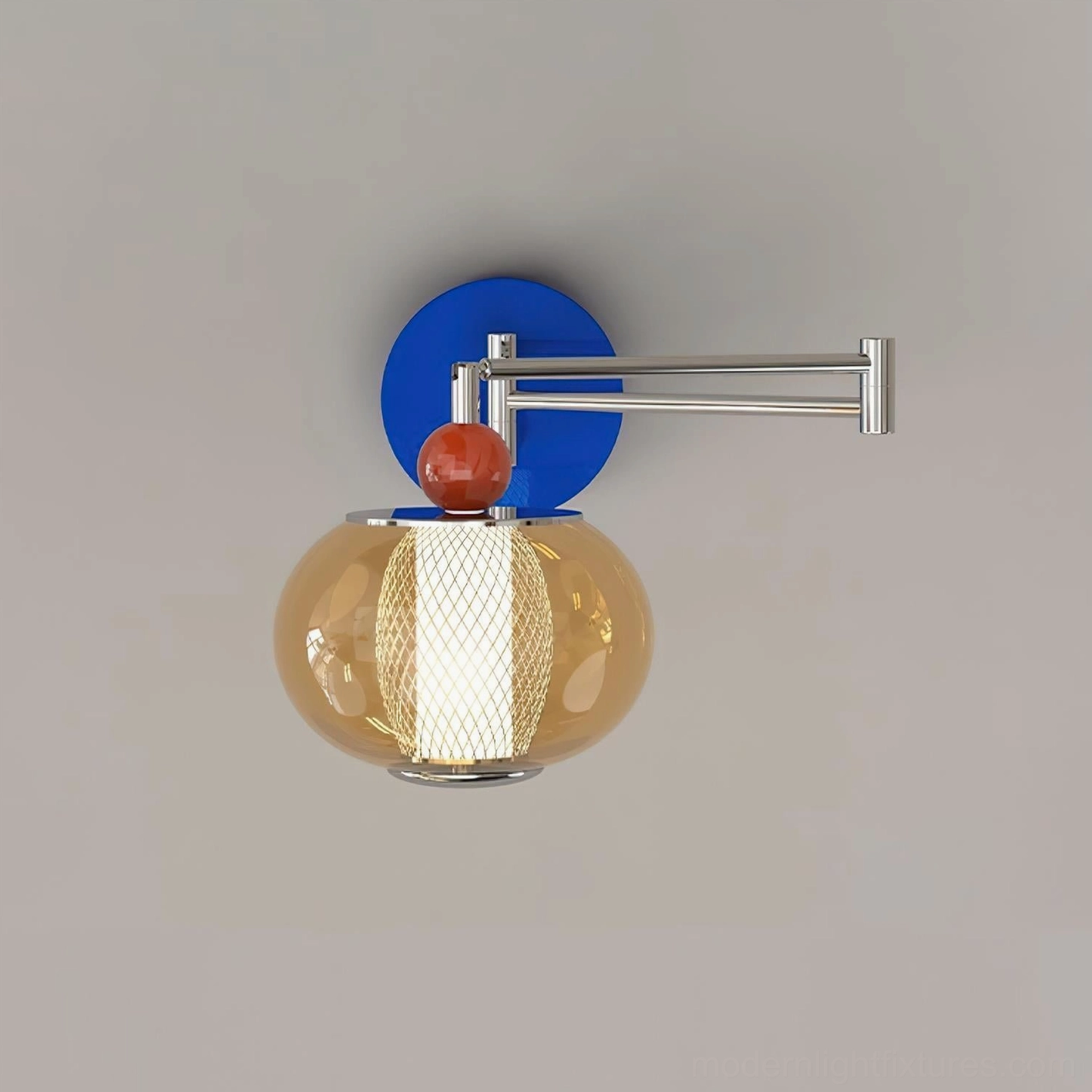 Gyro contemporary wall sconce installed on feature wall creating ambient design focal point