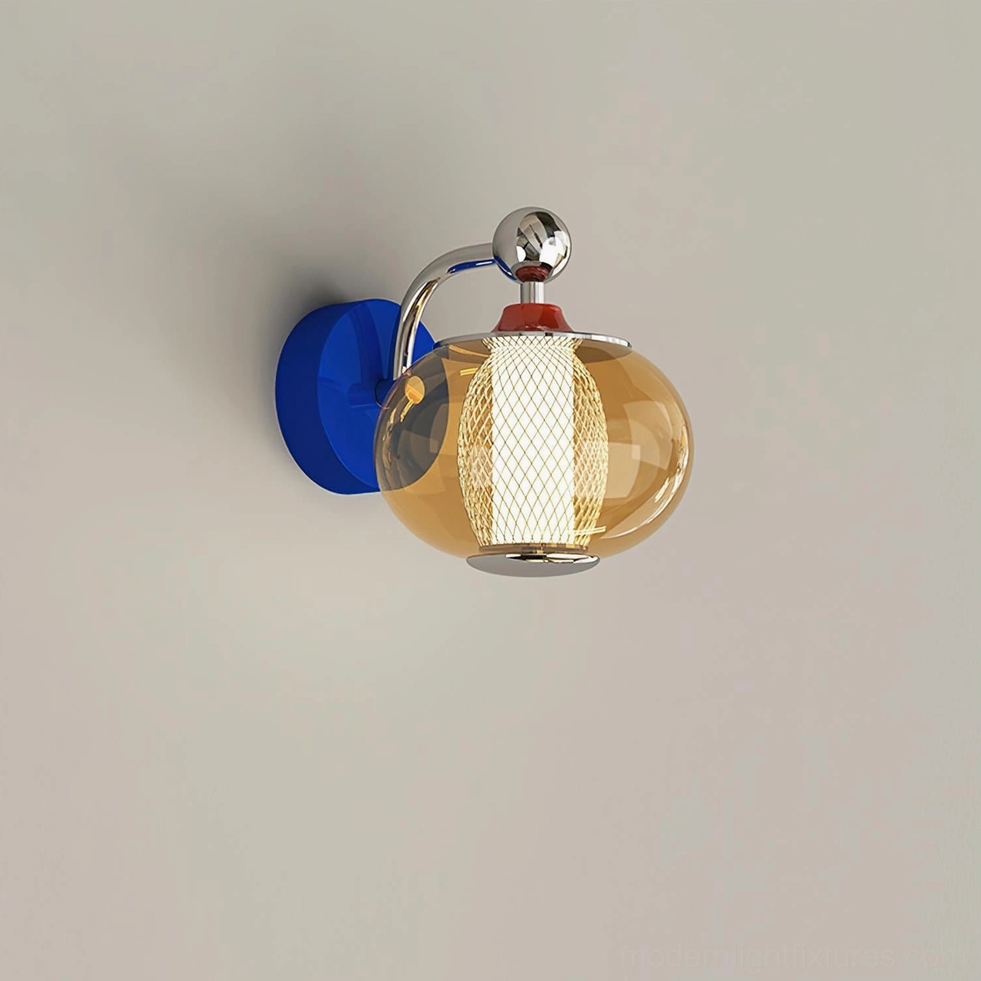 Gyro contemporary wall sconce showing geometric design and spherical glass construction