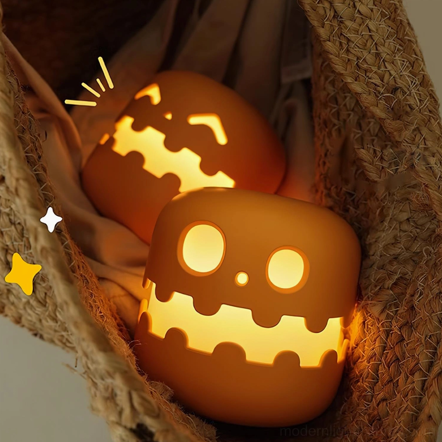 Halloween pumpkin table lamp with touch switch control, modern LED technology