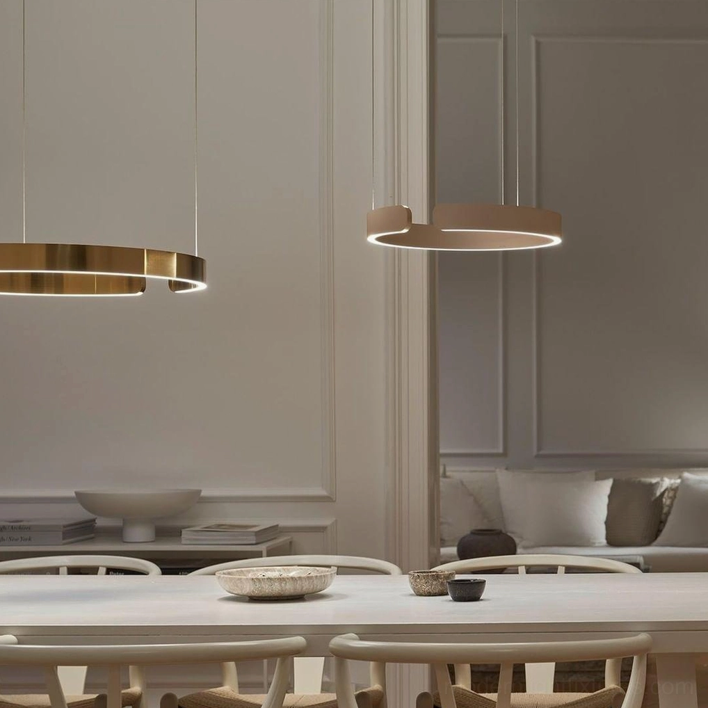 Halo pendant lamp with 150cm adjustable wire length for custom ceiling height installation
