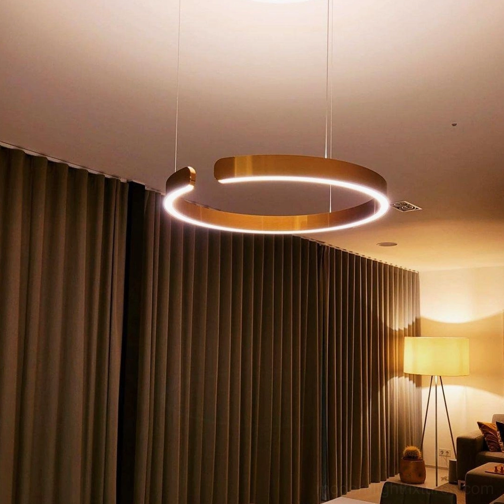 Halo LED pendant lamp size comparison showing 40cm and 60cm diameter options side by side