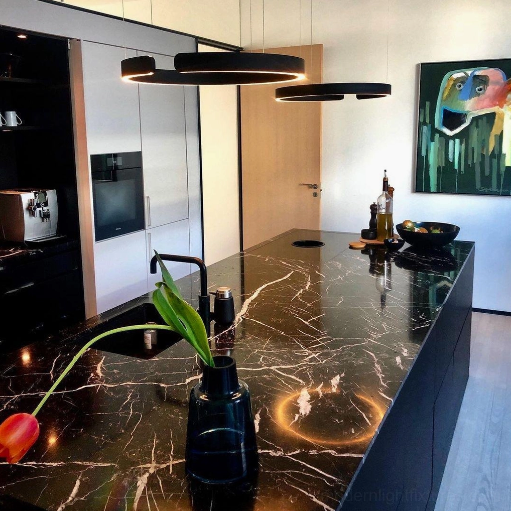 Halo LED pendant lamp hardwired installation in ceiling showing professional mounting and electrical integration