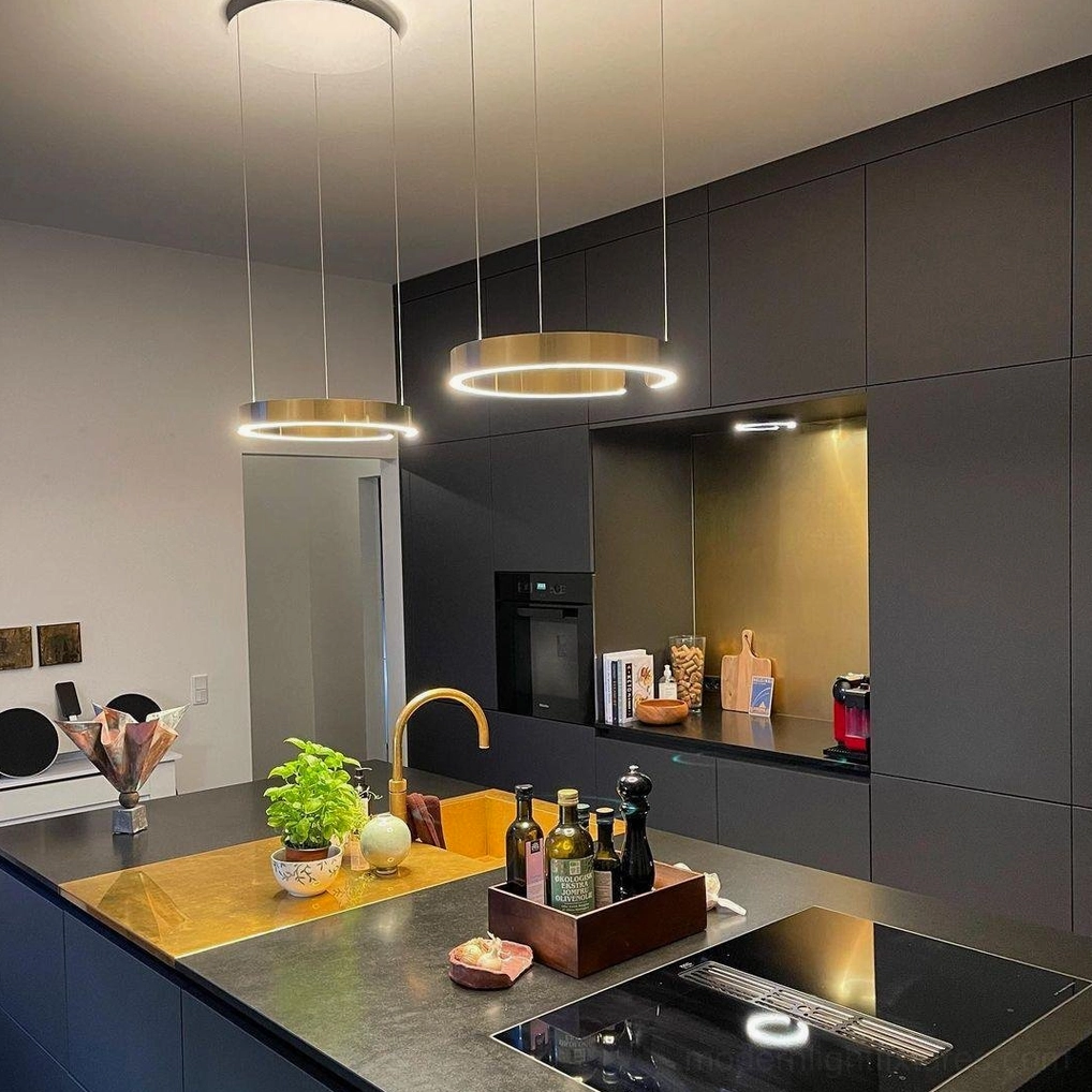Halo LED ring pendant lamp integrated design with non-replaceable LED technology