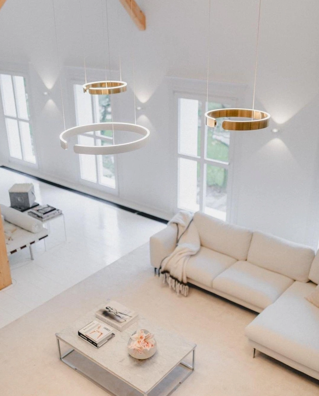 Halo pendant lamp integrating seamlessly with airy Scandinavian minimalist interior spaces