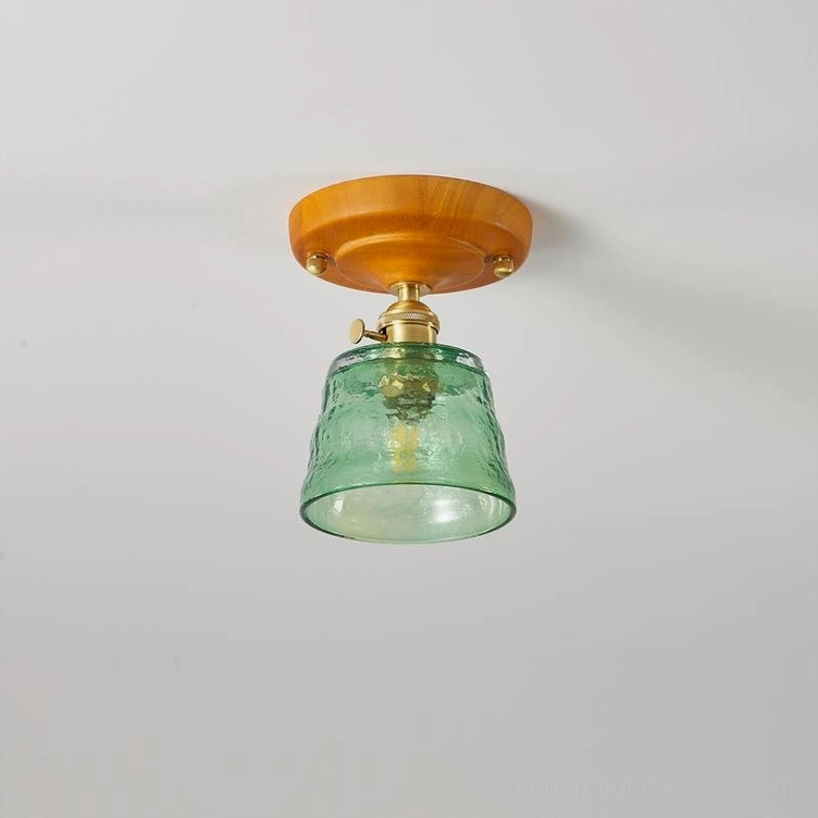 Hand-blown amber glass ceiling light fixture contemporary interior styling option